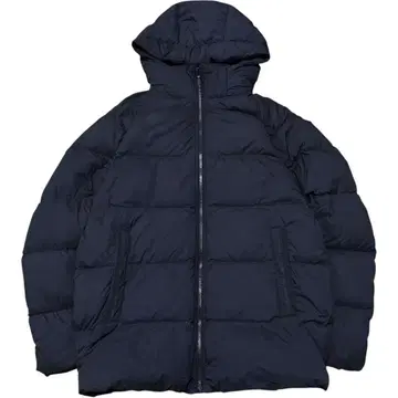 유니클로 파우더 소프트 다운 자켓 후드티 블랙