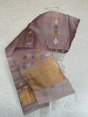 라오스 구매 실크 시스루 스톨 전통 의상용 파티용 212cm