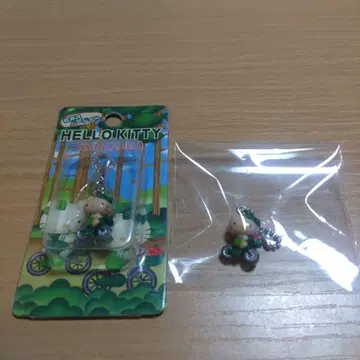 헬로키티 가루이자와 지퍼 마스코트 & 키링 세트. 사이클링 자전거