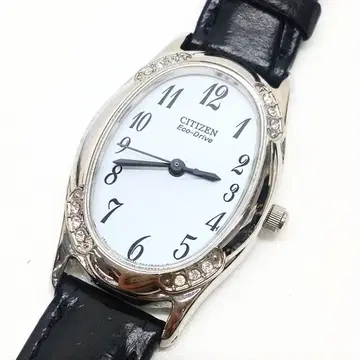 하자품 CITIZEN 시티즌 에코 드라이브 손목시계 오벌 실버