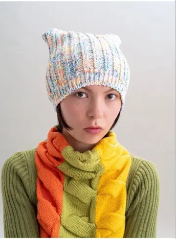 OVERRIDE KNIT MIX CAT BEANIE