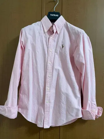 랄프 로렌 핑크 긴팔 셔츠 폴로 자수 레어