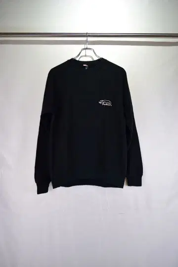 구제 의류 블랙 아크릴 코튼 맨투맨 원포인트 빈티지