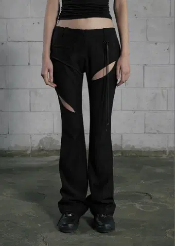 BOHEMSEO '25SS' LEG SLIT BOOTS CUT PANTS