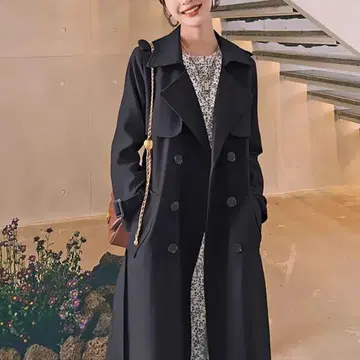 MANGO BASICS 허리 벨트 포함 더블 버튼 코트