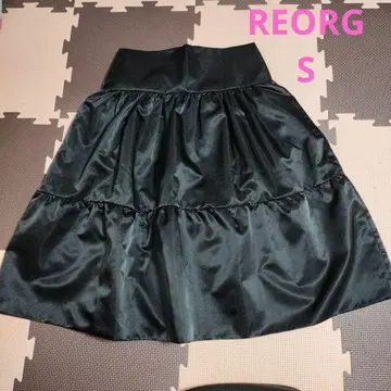 리오르그 나일론 스커트 플레어 무릎 기장 S 여성용 S 블랙