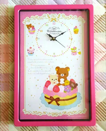 미사용 리락쿠마 코리락쿠마 키이로이토리 시계 연속 초침 벽걸이