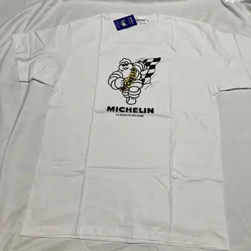 새상품 단종 L 사이즈 미쉐린 MICHELIN 티셔츠 화이트 돌진