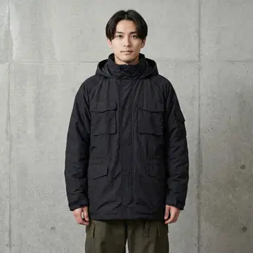 Y7521*펜필드 충전솜 마운틴 후드티 블랙 M 안감 플리스 방한