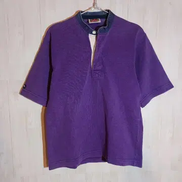 BARBARIAN 퍼플 반팔 피케 셔츠 XS