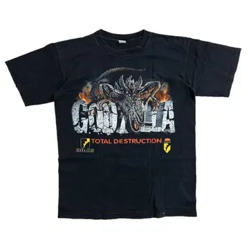 90s GODZILLA 고질라 USA제 반팔 T셔츠 영화 블랙 M