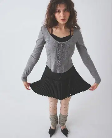 pellicule pleats ribbon mini skirt