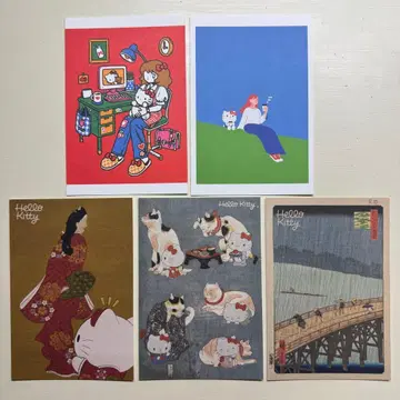 헬로키티 50주년 기념 엽서 HelloKitty전 회장 한정 상품