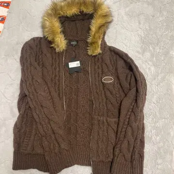 AFB 브라운 케이블 니트 XL