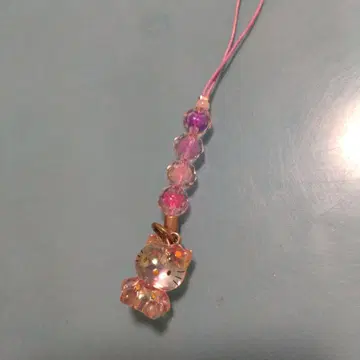 홋카이도 한정 라벤더 크리스탈 매듭 스트랩 헬로키티 레어