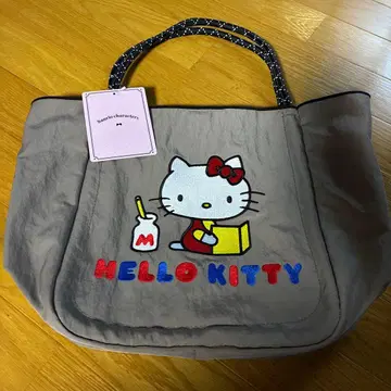 헬로키티 빅 토트백 시마무라 더스티 컬러 자수 대용량