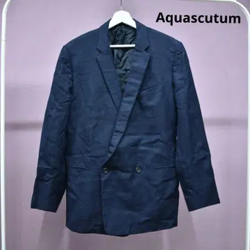 Aquascutum 더블 자켓 네이비 42R 울 100% 영국제