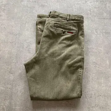 PAPAS 올리브 그린 빈티지 치노 팬츠 XL 사이즈