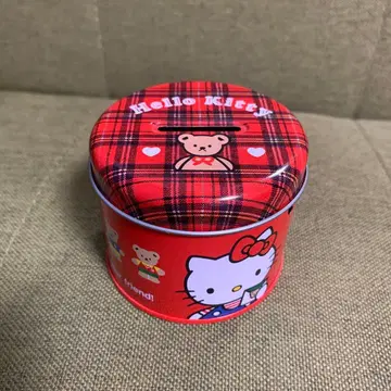 키티 산리오 1992 캔 저금통 레트로 테디베어 원형 캔 헤이세이 레트로