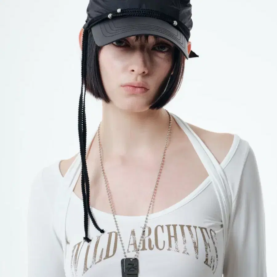 elfelfelfarchives LILY SCARF TOP BLACK 【公式通販】