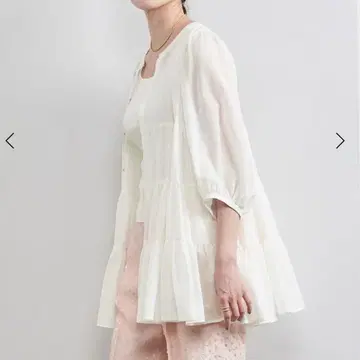 UNITED ARROWS 티어드 6SL 블라우스