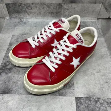 90s 빈티지 일본제 원스타 24cm 가죽 레드