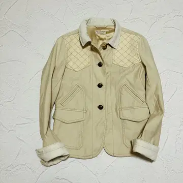 폴로 화이트 데님 자켓 퀼팅 M