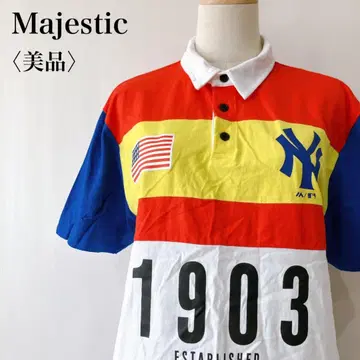 [ 새상품급 ] 마제스틱 뉴욕 양키스 반팔 피케 셔츠 멀티 컬러