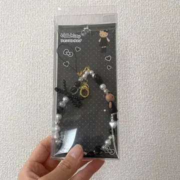 산리오 헬로키티 스타일업 컬렉션 폰 스트랩 블랙