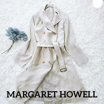 마가렛호웰 린넨 100 트렌치코트 더블 롱 가죽