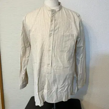 YAECA WRITE 야에카 린넨 밴드 카라 스트라이프 셔츠 S