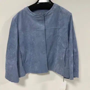 [ 새상품 ] 에미 아틀리에 노카라 아우터 자켓 스웨이드 블루 S