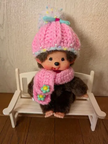 몬치치 S 사이즈 니트 모자 머플러