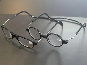 초특가 2개 목걸이 자석 리딩 글라스 블랙 도수 3.0 원형