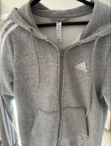 아디다스 adidas 그레이 풀 집업 후드티