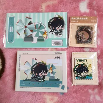 원신 벤티 할로윈 시리즈 아크릴 스탠드 핑 배지 씰 퍼즐 세트