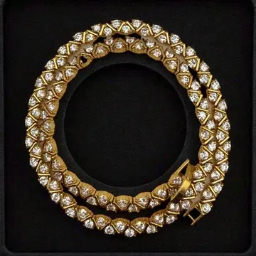 반짝이는 크리스탈 CZ 다이아 큐빅 금 도금 빈티지 목걸이 고급