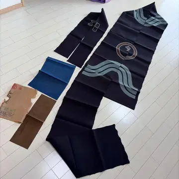 6395 앤티크 목화 네이비 나염 인반텐 미재단 원단 한 벌