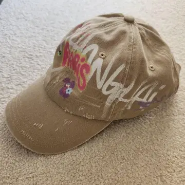 SANKUANZ 베이지 그래픽 캡