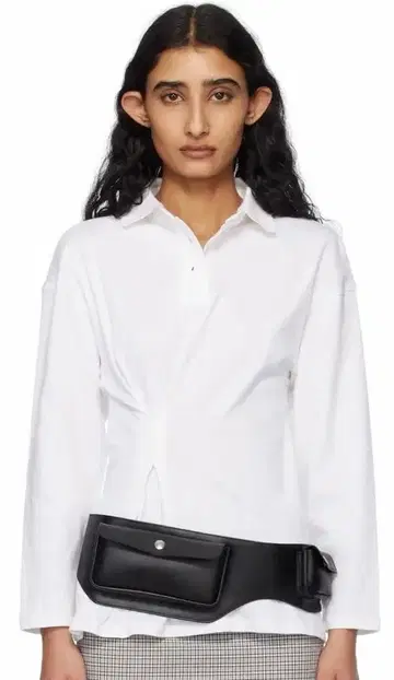 gimaguas 화이트 긴팔 피케 셔츠