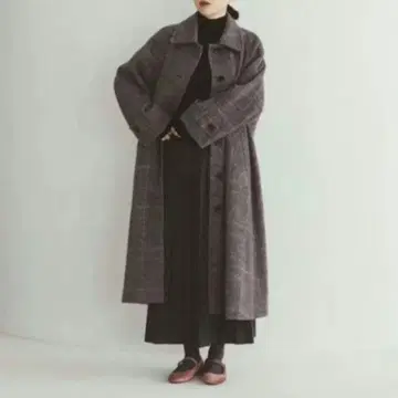 [ 완판템 ] 북유럽 생활 잡화점 가볍게 흔들리는 울 롱 코트 글렌체크