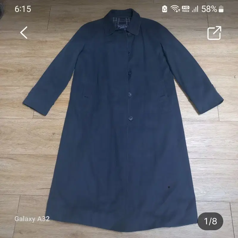 버버리 롱 트렌치 코트 네이비