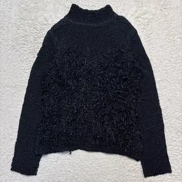 새상품급 요시키시누마 플리츠 티셔츠 프린지 가공 블랙 빈티지