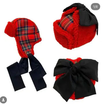 heihei 파일럿 캡 빨간색 체크