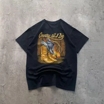 길단 USA 구제 의류 기타 악기 프린트 미국 수입 T셔츠 반팔