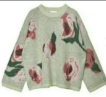 ameri vintage ABSTRACT FLOWER KNIT 그린