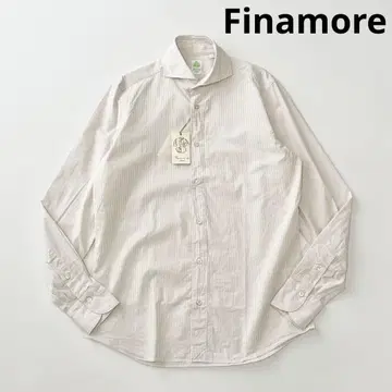 Finamore 피나모레 SERGIO 코튼 린넨 스트라이프 셔츠