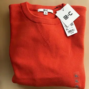 UNIQLO:C 스무스 코튼 크루넥 스웨터 25 오렌지 XL