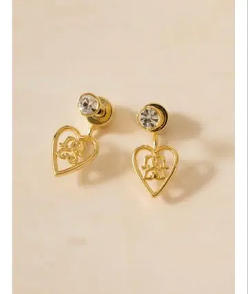 SNIDEL 하트캐치 스톤 귀걸이 골드