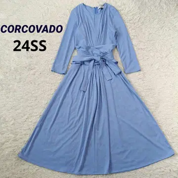 24SS 컨디션 최상 코르코바도 키홀넥 드레스 플레어 리본 벨트 36